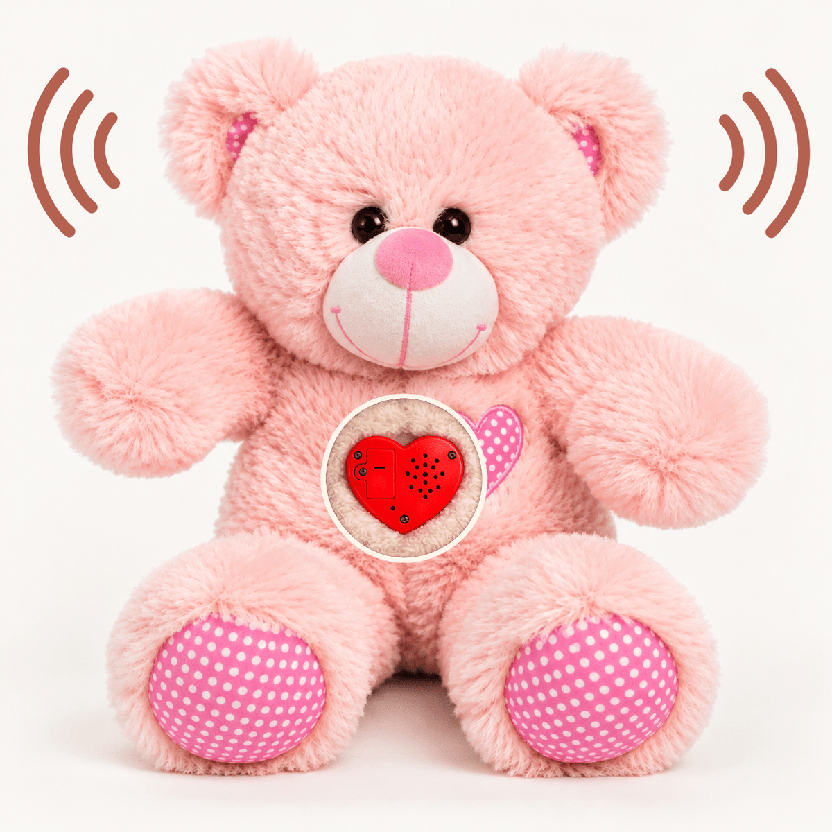 Pinker Teddybär mit Sprachaufnahme – Personalisiertes Kuscheltier