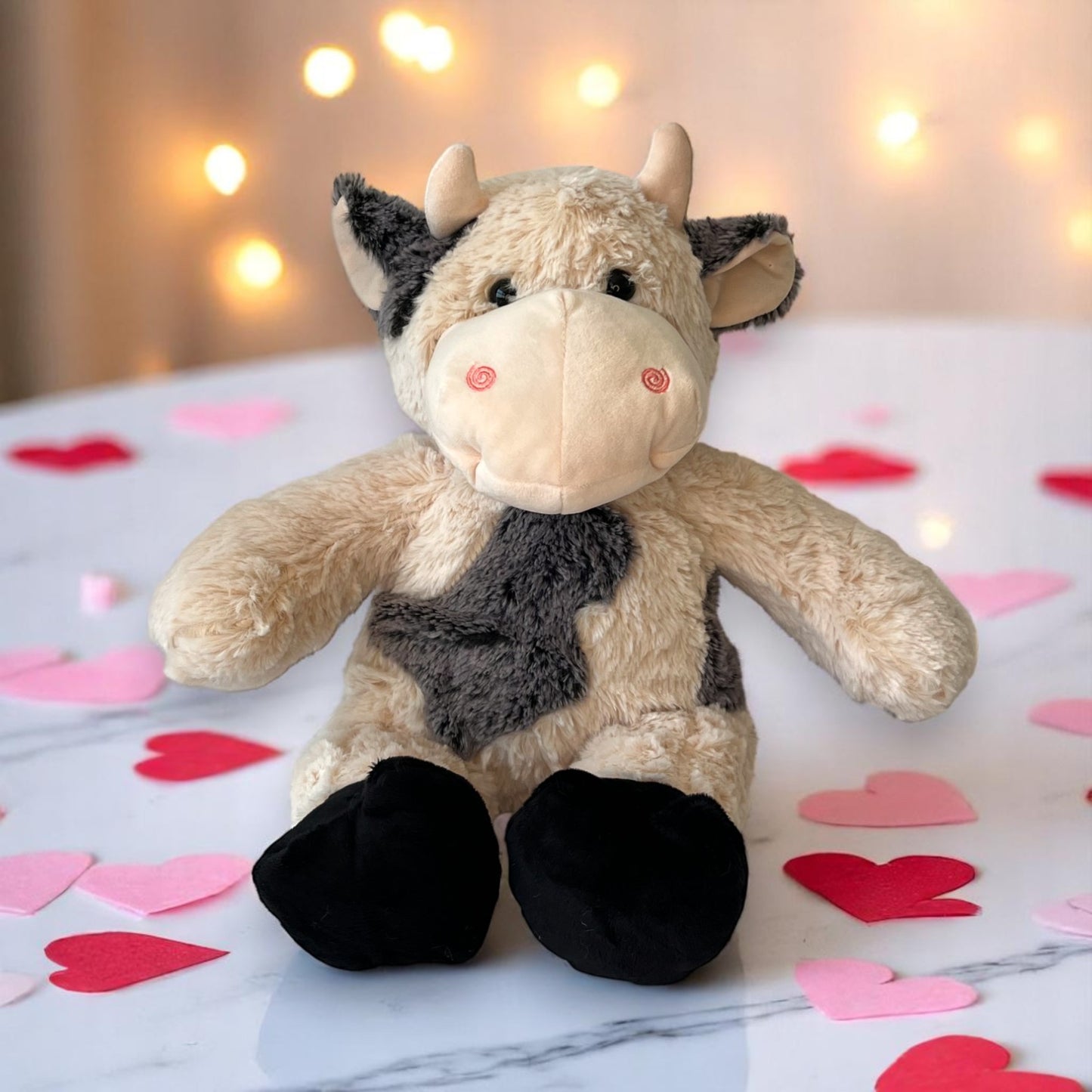 Personalize the Cow Cuddly Toy with a recorded message