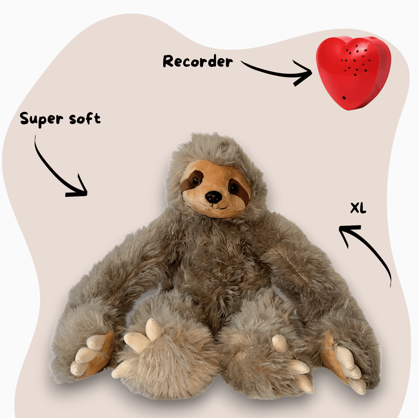 Cuddly Sloth with own sound recording