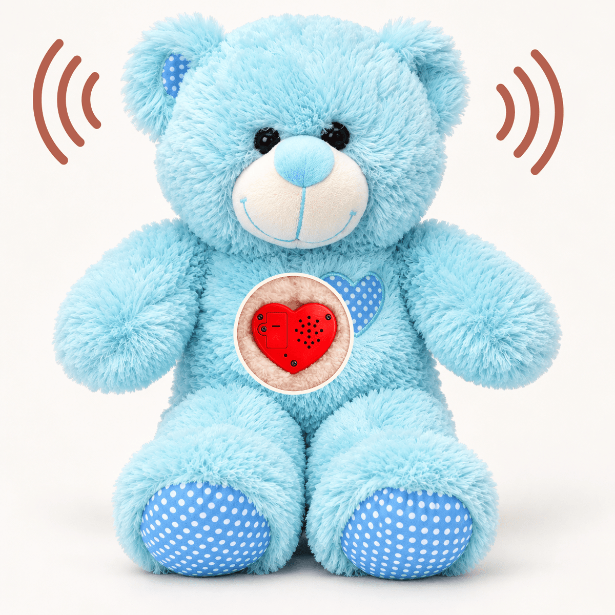 Blauer Teddybär mit Sprachaufnahme – Personalisiertes Kuscheltier