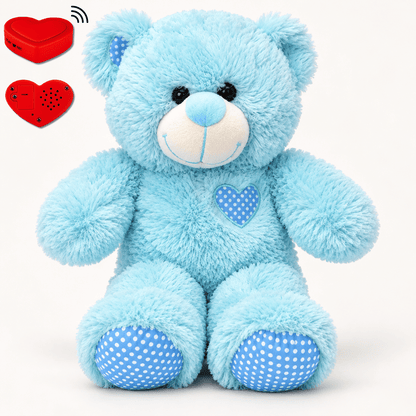 Blauer Teddybär mit Sprachaufnahme – Personalisiertes Kuscheltier