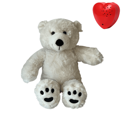 White cuddly bear with voice recording