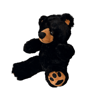 Dark cuddly bear with recorded message