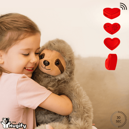 Knuffel Luiaard sfeervoorbeeld kind knuffelt- The Hugify