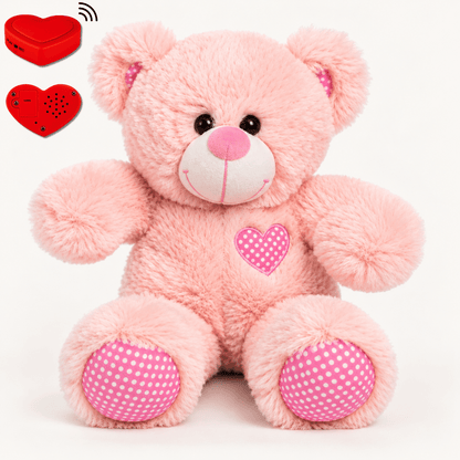 Pinker Teddybär mit Sprachaufnahme – Personalisiertes Kuscheltier