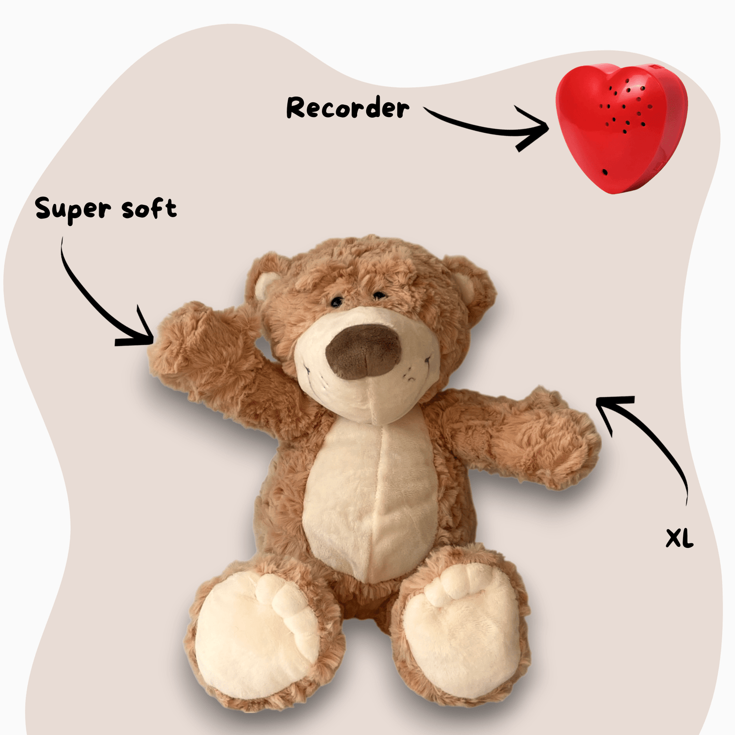 Kuschelbär braun mit Voice-Recorder