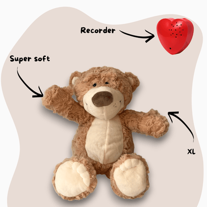 Kuschelbär braun mit Voice-Recorder